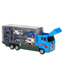 Transporter truck TIR launcher + metal cars police