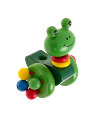 Pusher on a stick wooden walking frog